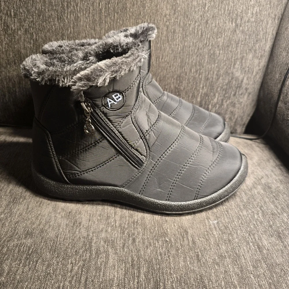 Women's Waterproof‎ Winter Snow Boots Ladies Warm Slip On Ankle Booties Size 10